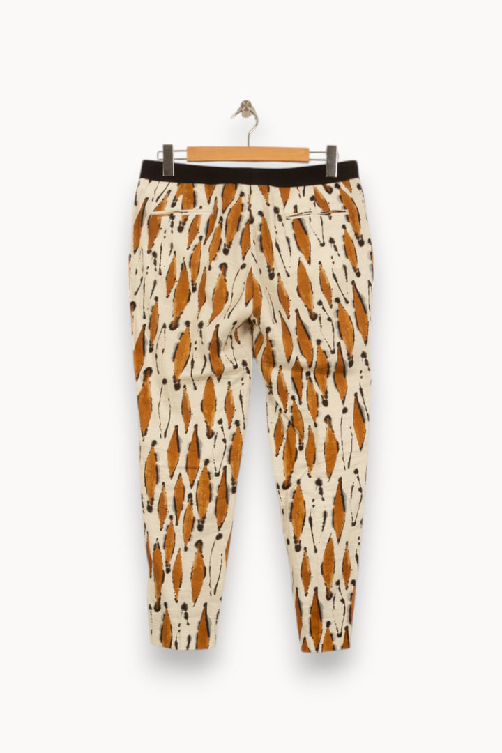 Pantalon Blanc et Marron - Taille L/40 de la marque Chloé Stora | PLY0269 - Vendu par Paradigme - Image 4