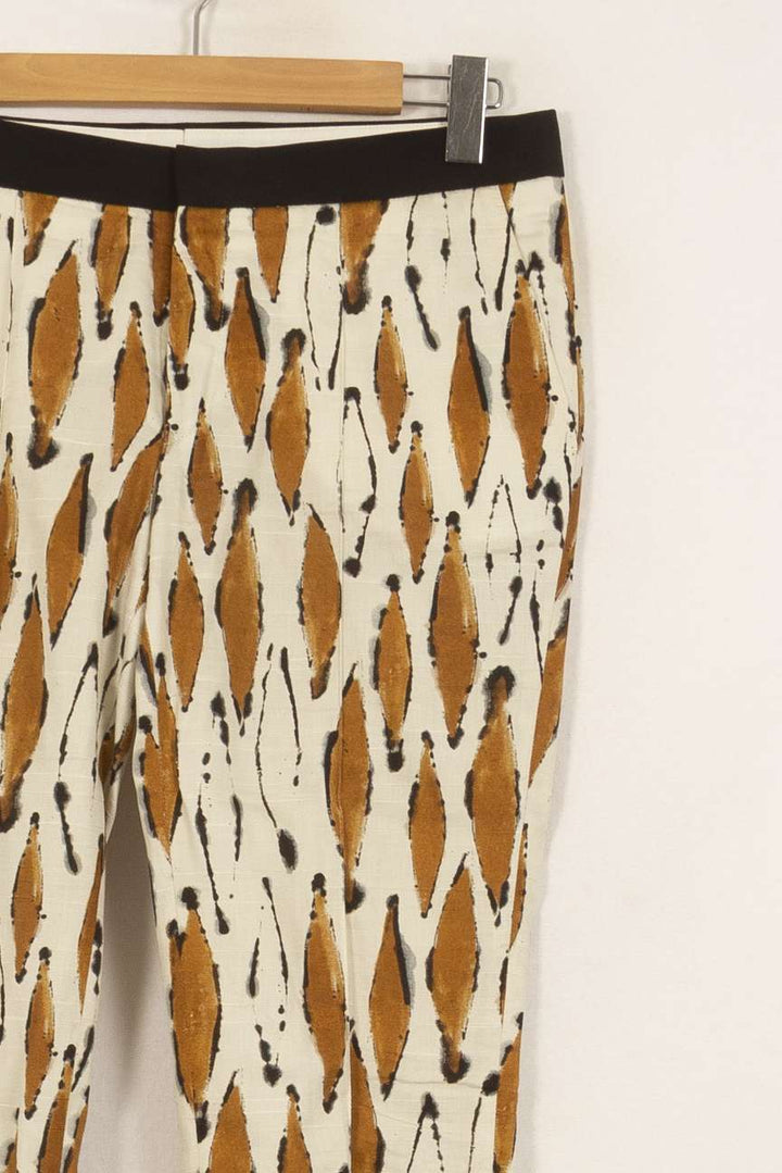Pantalon Blanc et Marron - Taille L/40 de la marque Chloé Stora | PLY0269 - Vendu par Paradigme - Image 3