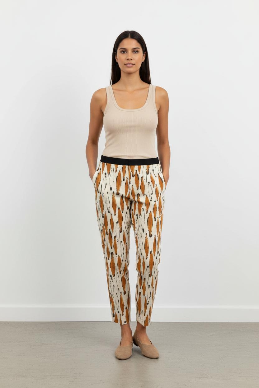 Pantalon Blanc et Marron - Taille L/40