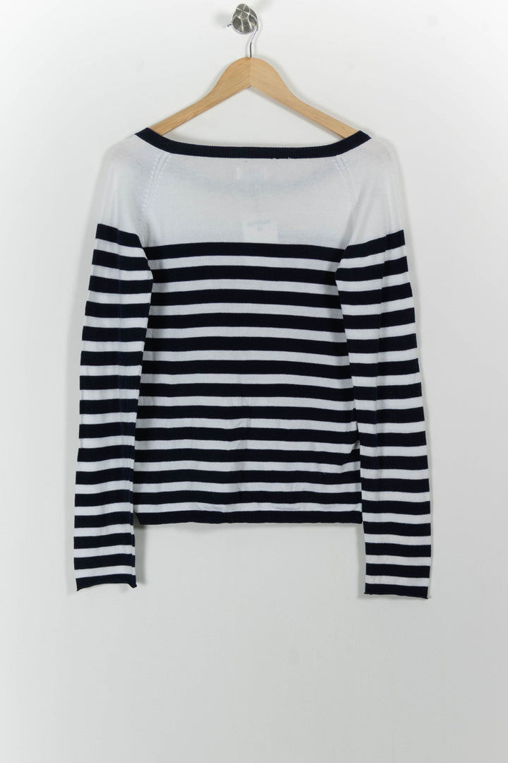 Pull Rayé Blanc et Bleu Marine - Taille M/38 de la marque Zadig&Voltaire | PLY0284 - Vendu par Paradigme - Image 4