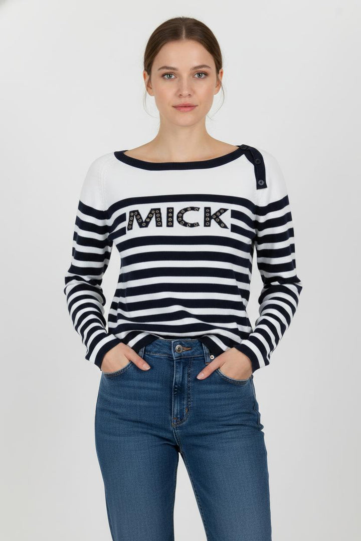 Pull Rayé Blanc et Bleu Marine - Taille M/38 de la marque Zadig&Voltaire | PLY0284 - Vendu par Paradigme - Image 1