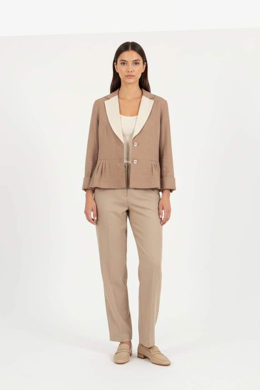 Veste Courte Beige et Écrue - Taille XXL/44 de la marque Maison 123 | PLY0303 - Vendu par Paradigme - Image 1