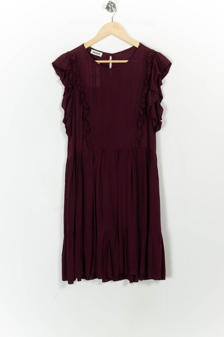 Robe Volantée Bordeaux - Taille M/38 de la marque Zadig&Voltaire | PLY0497 - Vendu par Paradigme - Image 2