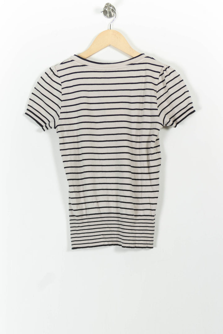 Tee-shirt rayé beige et noir - Taille L/40 de la marque Caroll | PLY0598 - Vendu par Paradigme - Image 4