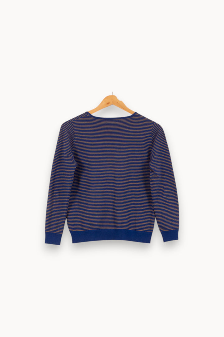 Pull Bleu et Noir - Taille XS/34 de la marque Galeries Lafayette | PLY0599 - Vendu par Paradigme - Image 4