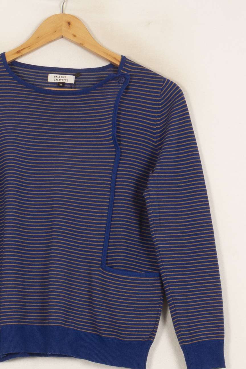 Pull Bleu et Noir - Taille XS/34 de la marque Galeries Lafayette | PLY0599 - Vendu par Paradigme - Image 3