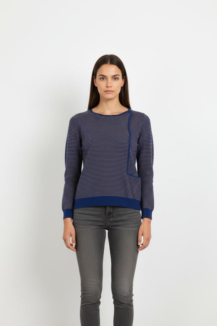 Pull Bleu et Noir - Taille XS/34
