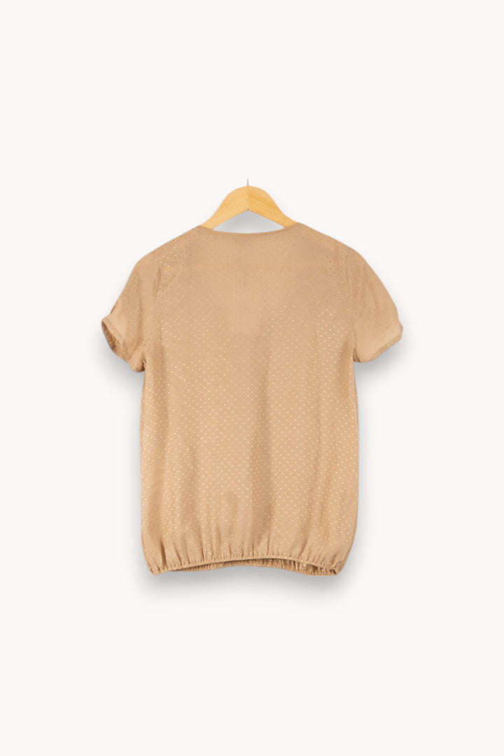 Blouse Beige - Taille S/36 de la marque Sandro | PLY0607 - Vendu par Paradigme - Image 4