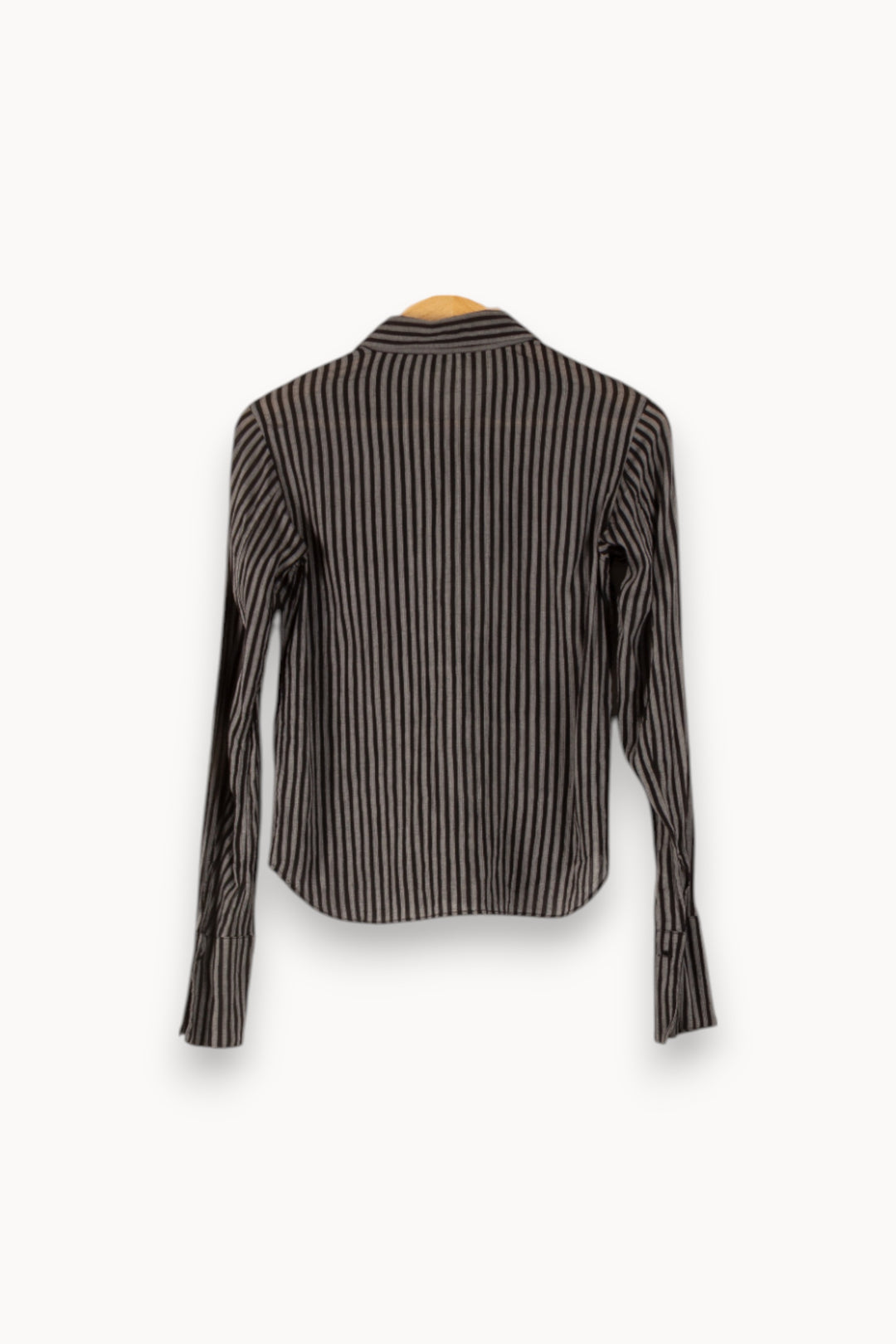 Chemise Rayée Grise et Noire - Taille M/38 de la marque Agnès b. | PLY0613 - Vendu par Paradigme - Image 4