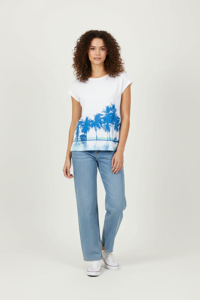 Tee-shirt Blanc et Bleu - Taille M/38 de la marque Maison 123 | PLY0700 - Vendu par Paradigme - Image 1
