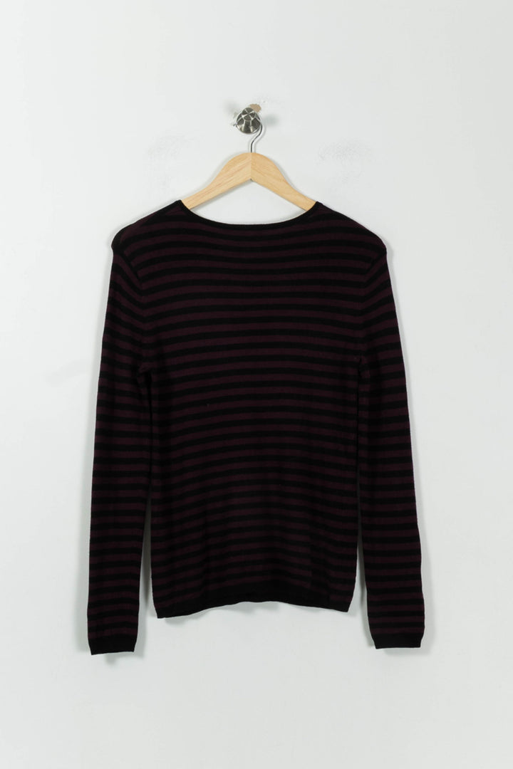 Pull Noir et Bordeaux - Taille L/40 de la marque Maison 123 | PLY0711 - Vendu par Paradigme - Image 4