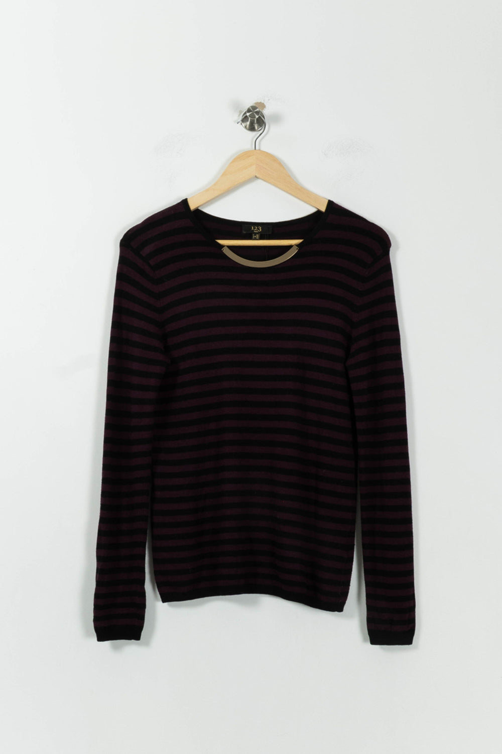 Pull Noir et Bordeaux - Taille L/40 de la marque Maison 123 | PLY0711 - Vendu par Paradigme - Image 2