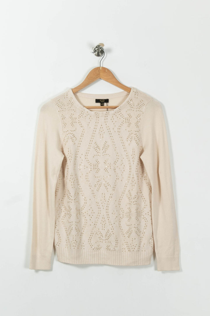Pull Beige - Taille S/36 de la marque Maison 123 | PLY0713 - Vendu par Paradigme - Image 2