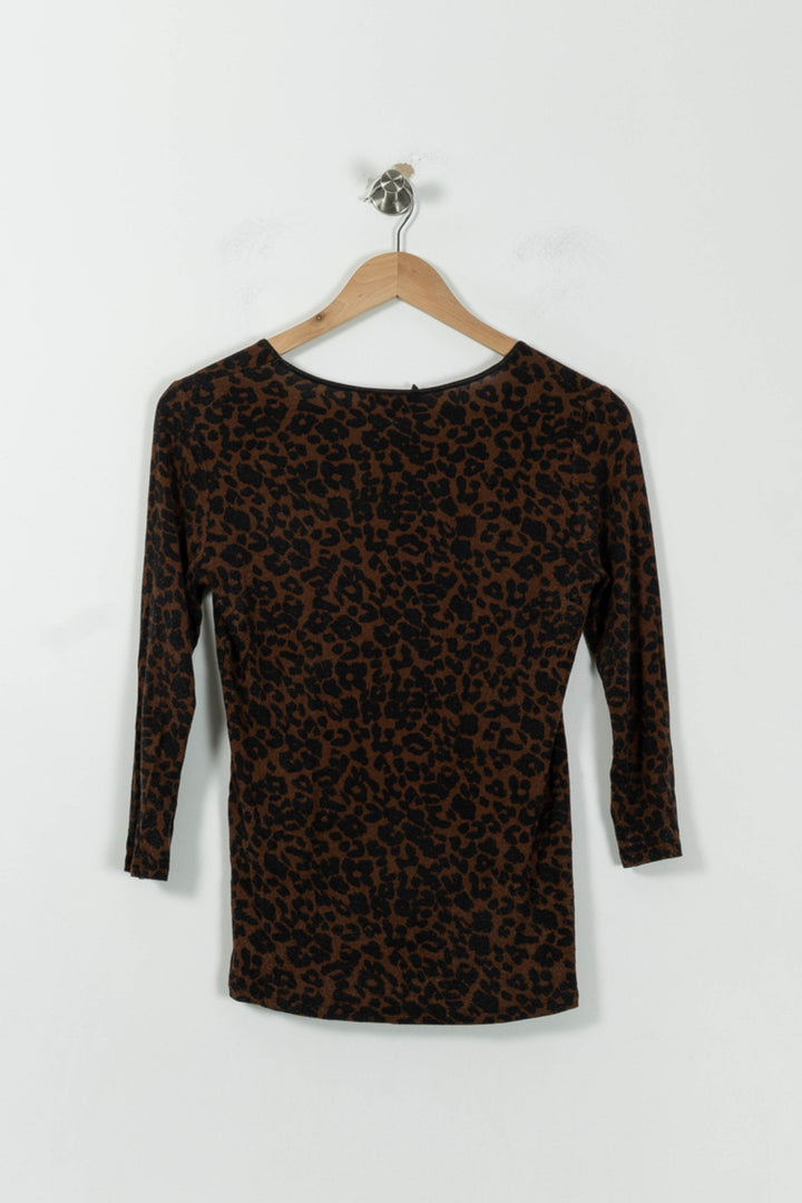 Pull Léopard Marron et Noir - Taille S/36 de la marque Maison 123 | PLY0714 - Vendu par Paradigme - Image 4