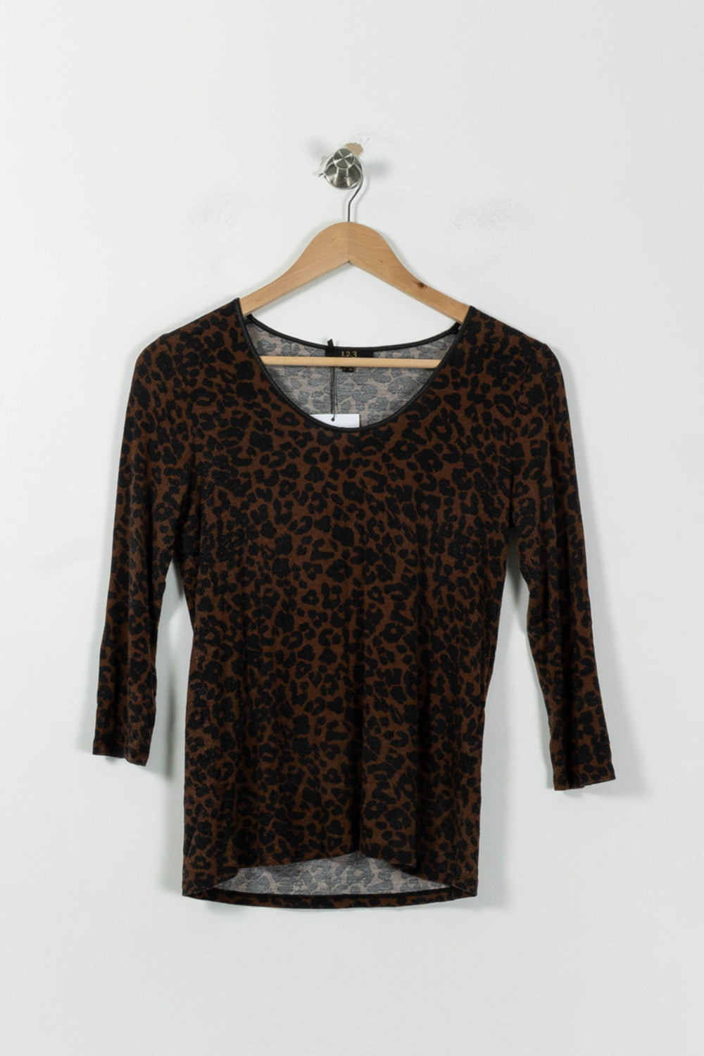 Pull Léopard Marron et Noir - Taille S/36 de la marque Maison 123 | PLY0714 - Vendu par Paradigme - Image 2