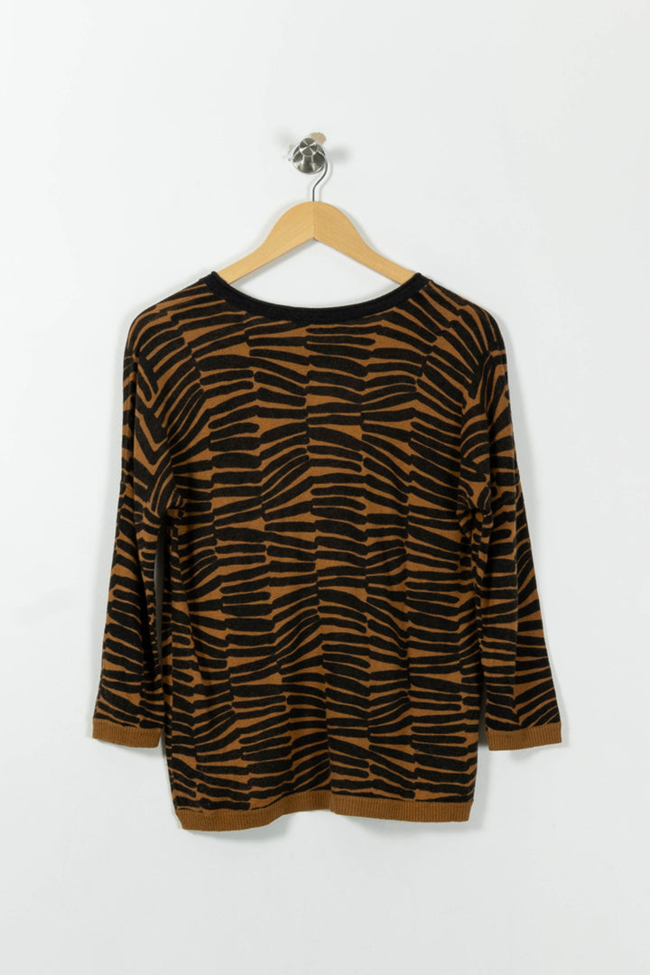 Pull Marron et Noir - Taille M/38 de la marque Maison 123 | PLY0715 - Vendu par Paradigme - Image 4
