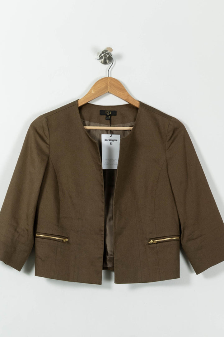 Veste Courte Marron - Taille M/38 de la marque Maison 123 | PLY0720 - Vendu par Paradigme - Image 2