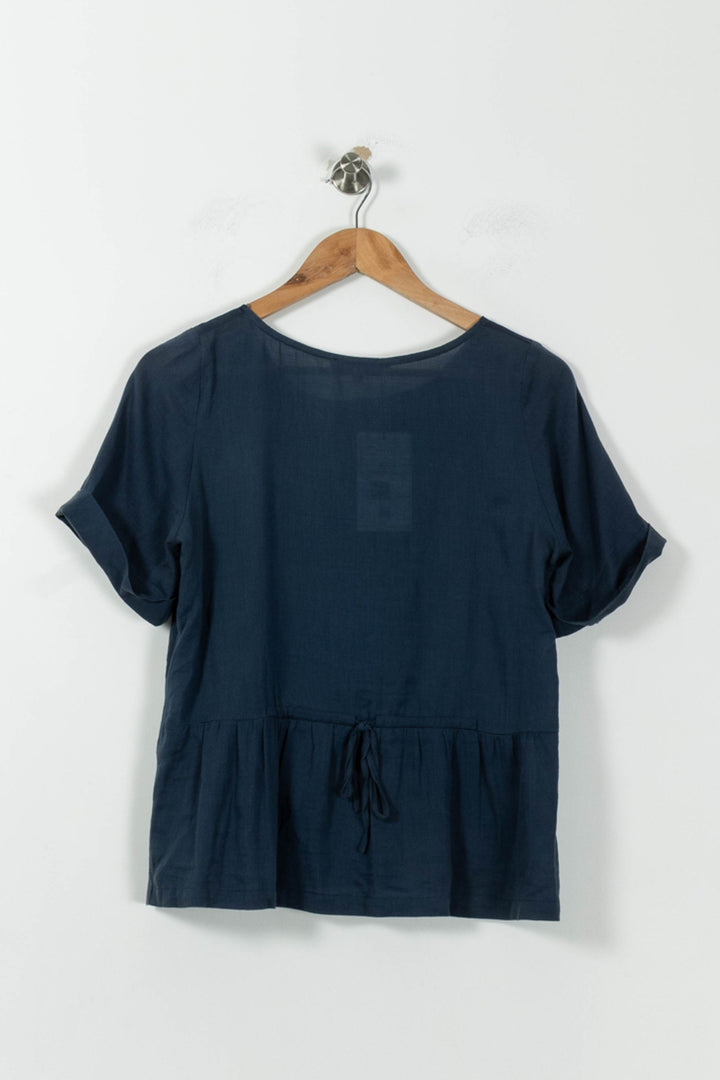 Blouse Bleue - Taille S/36 de la marque Sandro | PLY0722 - Vendu par Paradigme - Image 4