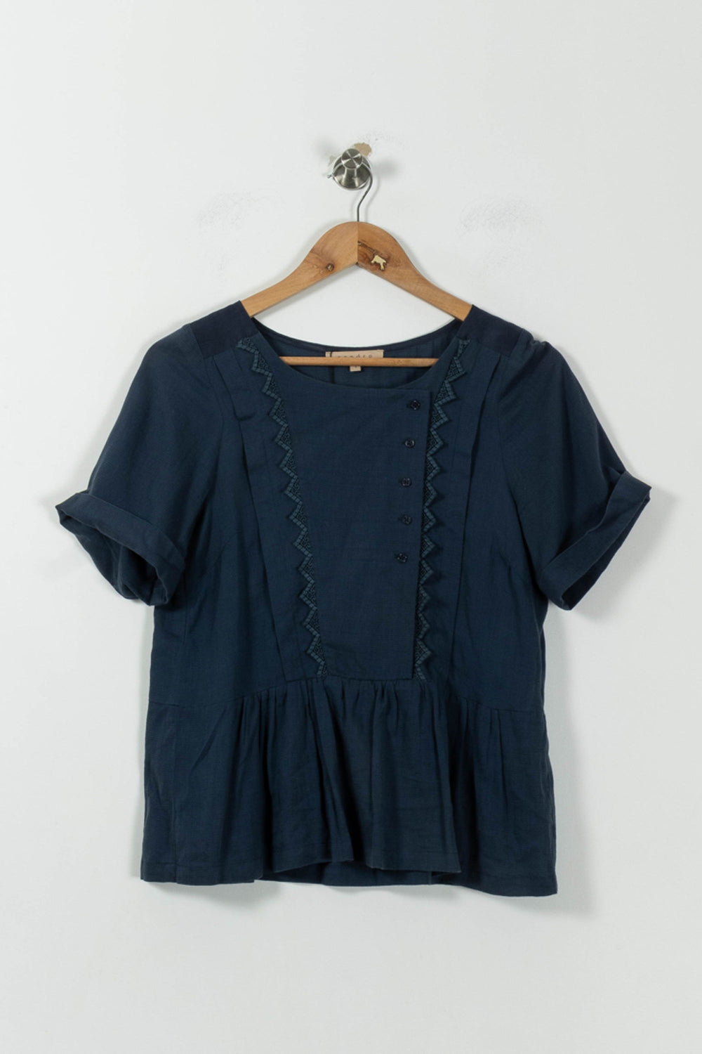 Blouse Bleue - Taille S/36 de la marque Sandro | PLY0722 - Vendu par Paradigme - Image 2
