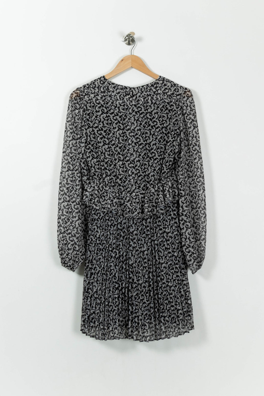 Robe Plissée Noire et Grise - Taille S/36 de la marque The Kooples | PLY0732 - Vendu par Paradigme - Image 4