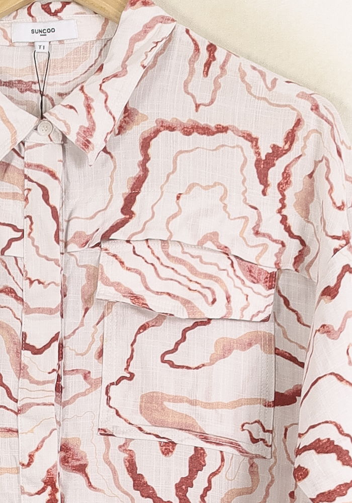 Chemise Blanche et Rouge - Taille S/36 de la marque Suncoo | PLY0746 - Vendu par Paradigme - Image 3