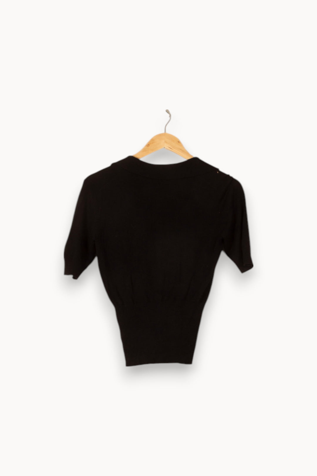 Polo Noir - Taille S/36 de la marque Caroll | PLY0781 - Vendu par Paradigme - Image 4