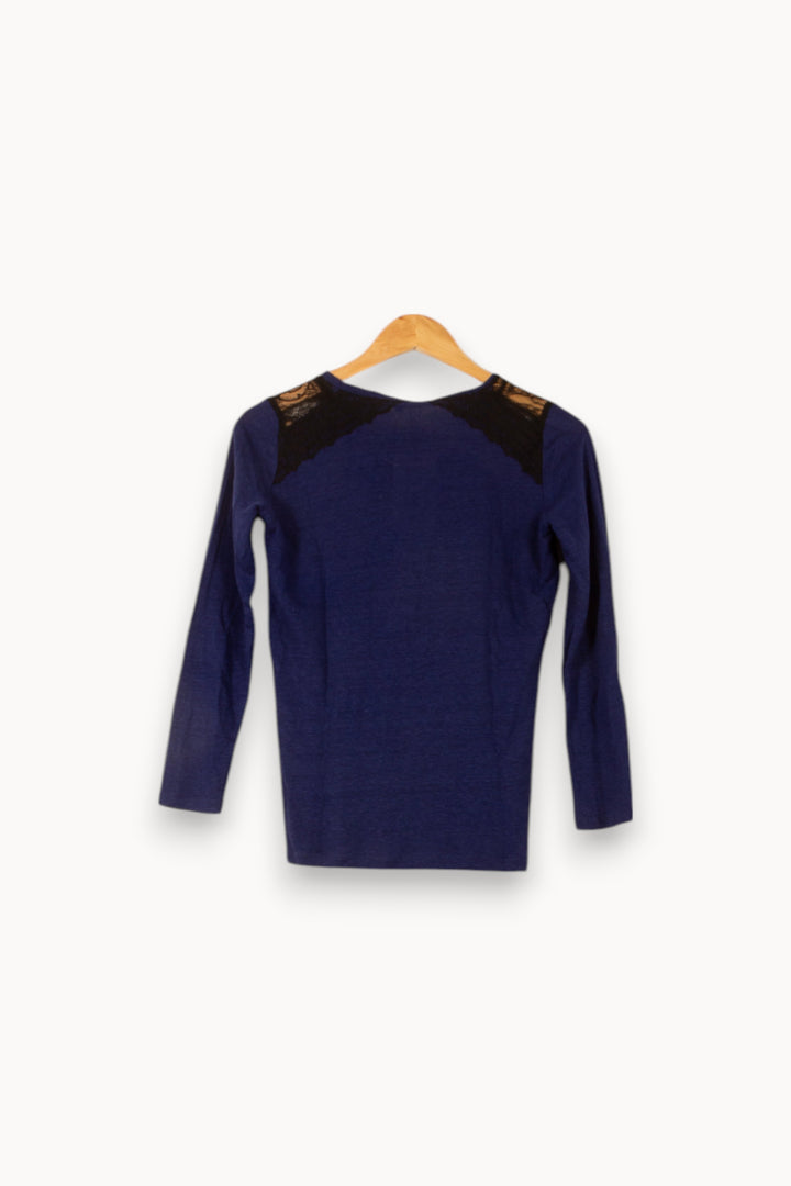 Tee-shirt Bleu et Noir - Taille M/38 de la marque Maje | PLY0801 - Vendu par Paradigme - Image 4