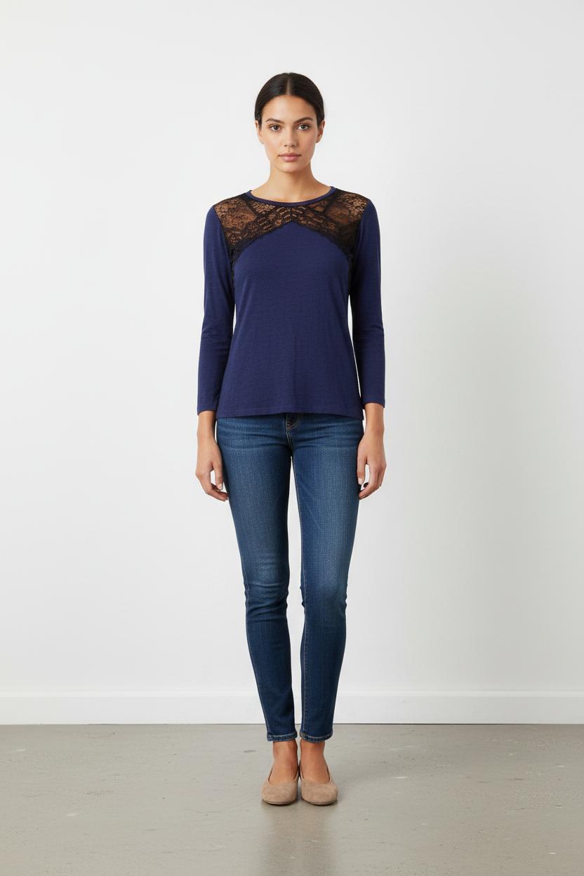 Tee-shirt Bleu et Noir - Taille M/38