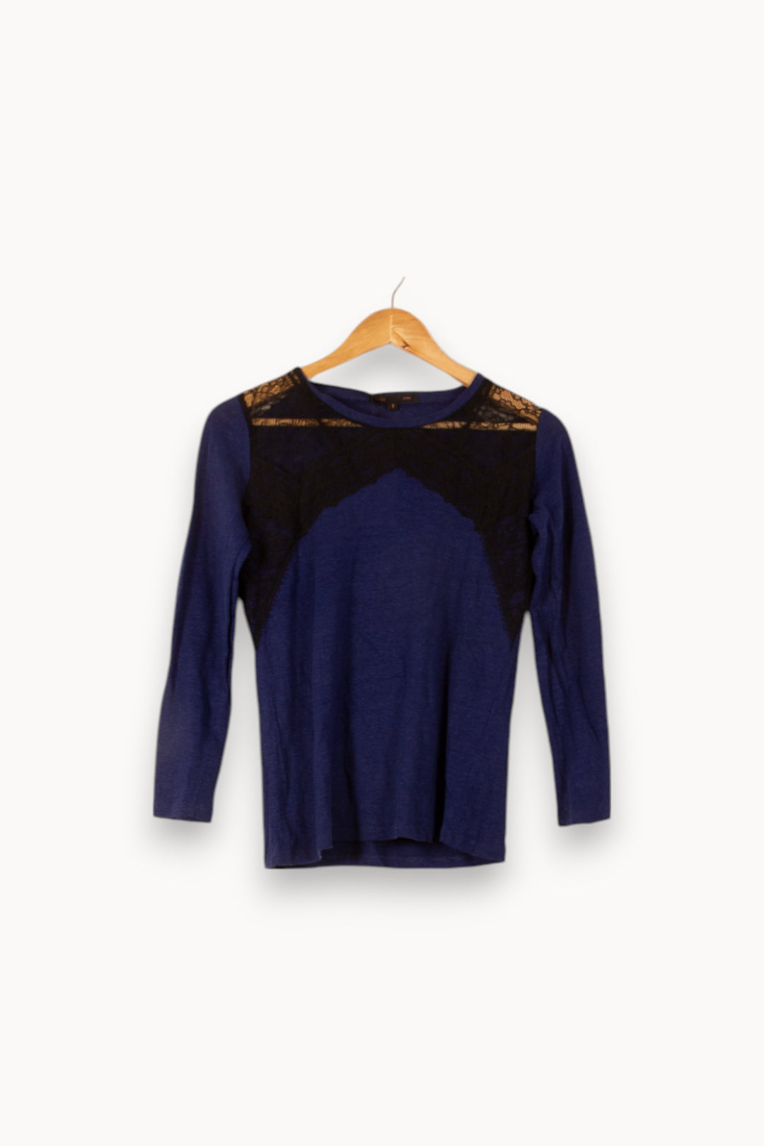 Tee-shirt Bleu et Noir - Taille M/38 de la marque Maje | PLY0801 - Vendu par Paradigme - Image 2