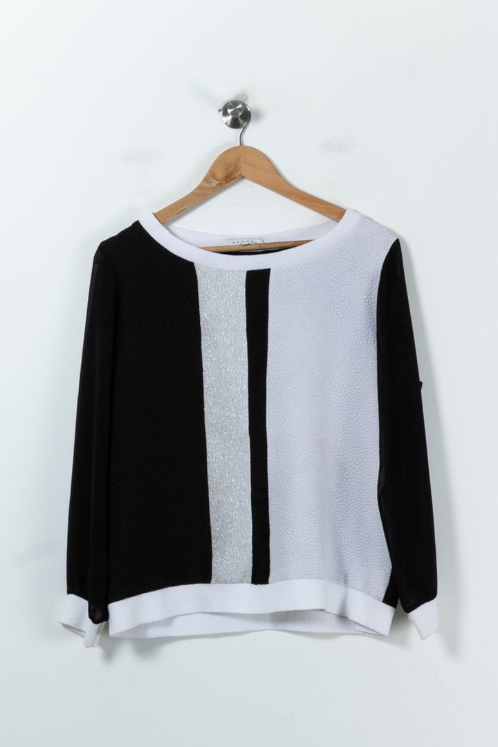 Sweat Noir et Blanc - Taille S/36 de la marque Sandro | PLY0802 - Vendu par Paradigme - Image 2