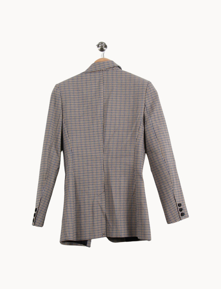 Blazer Beige et Bleu - Taille S/36 de la marque Claudie Pierlot | PLY0813 - Vendu par Paradigme - Image 4