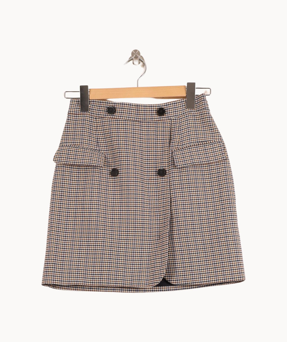 Jupe Courte Jaune et Bleu - Taille S/36 de la marque Claudie Pierlot | PLY0814 - Vendu par Paradigme - Image 2