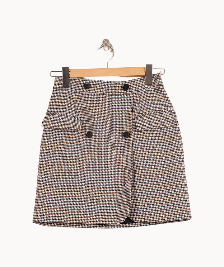 Jupe Courte Jaune et Bleu - Taille S/36 de la marque Claudie Pierlot | PLY0814 - Vendu par Paradigme - Image 2