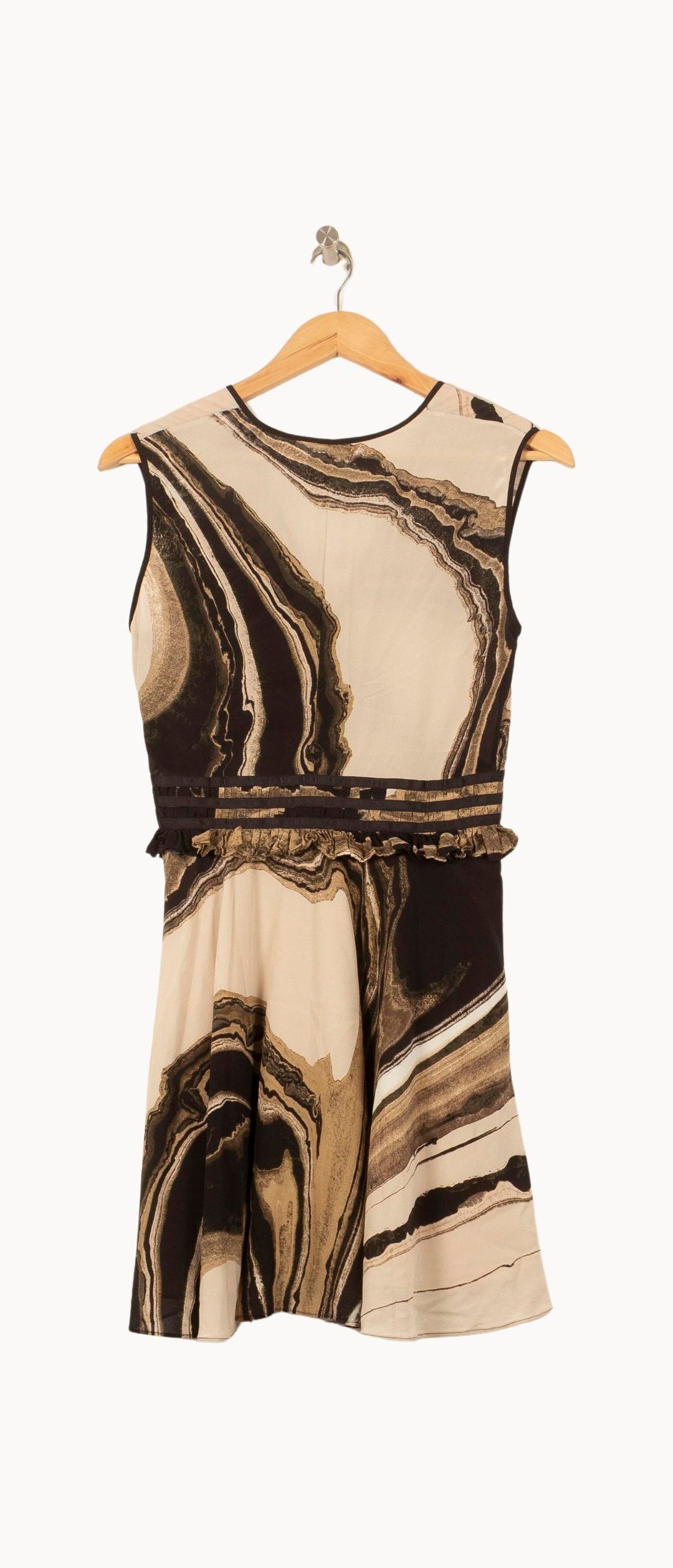 Robe Courte Beige et Marron - Taille S/36 de la marque The Kooples | PLY0834 - Vendu par Paradigme - Image 4