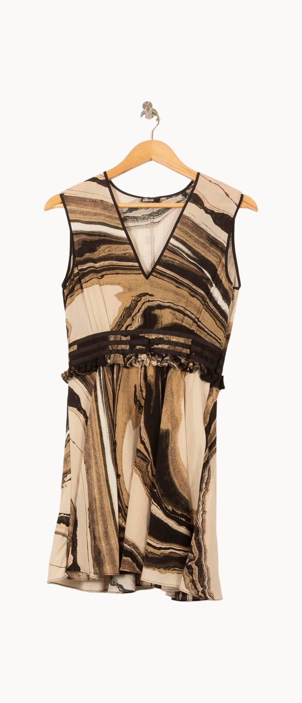 Robe Courte Beige et Marron - Taille S/36 de la marque The Kooples | PLY0834 - Vendu par Paradigme - Image 2