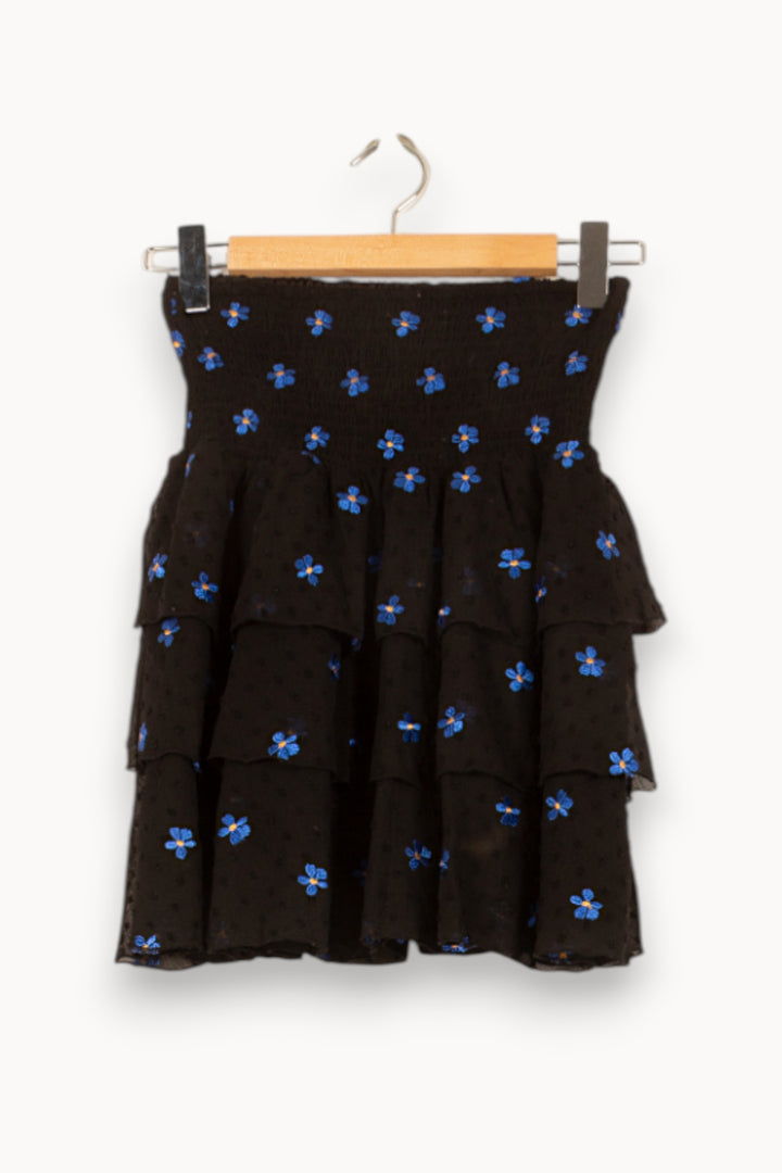 Jupe Volantée Noire et Bleue - Taille S/36 de la marque Maje | PLY0836 - Vendu par Paradigme - Image 4