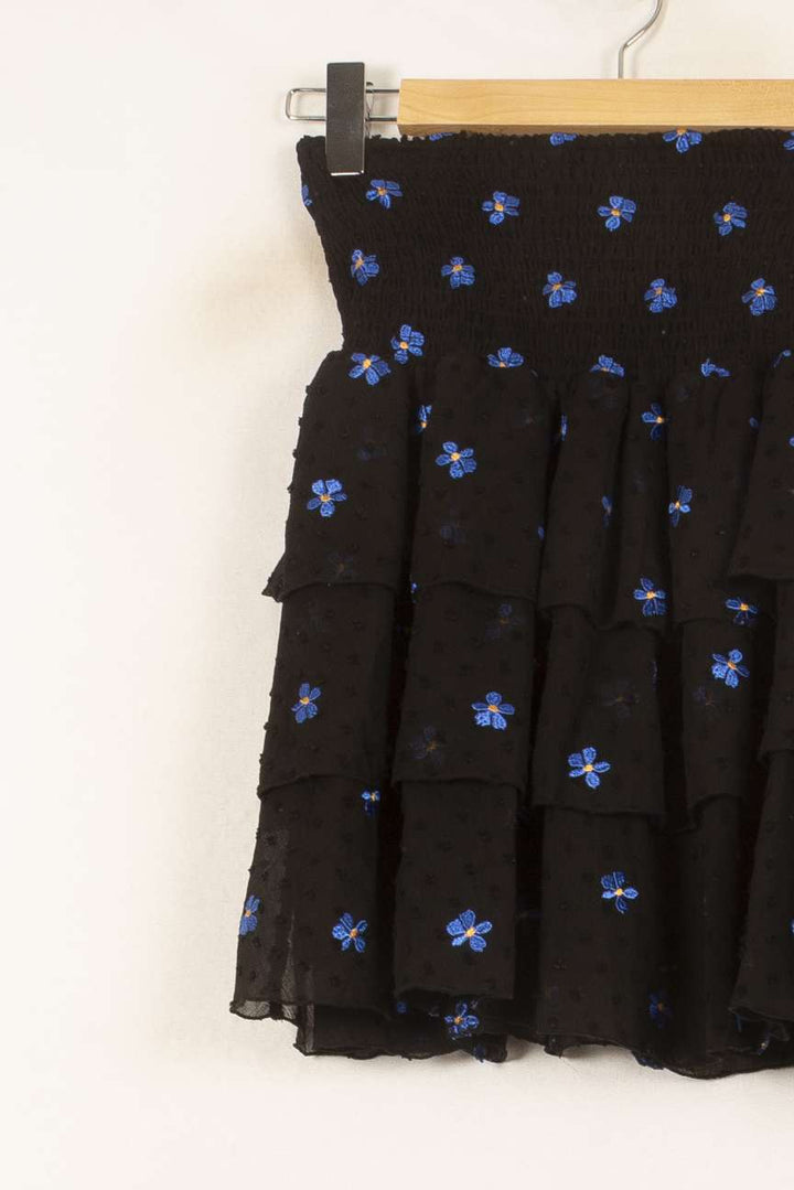 Jupe Volantée Noire et Bleue - Taille S/36 de la marque Maje | PLY0836 - Vendu par Paradigme - Image 3