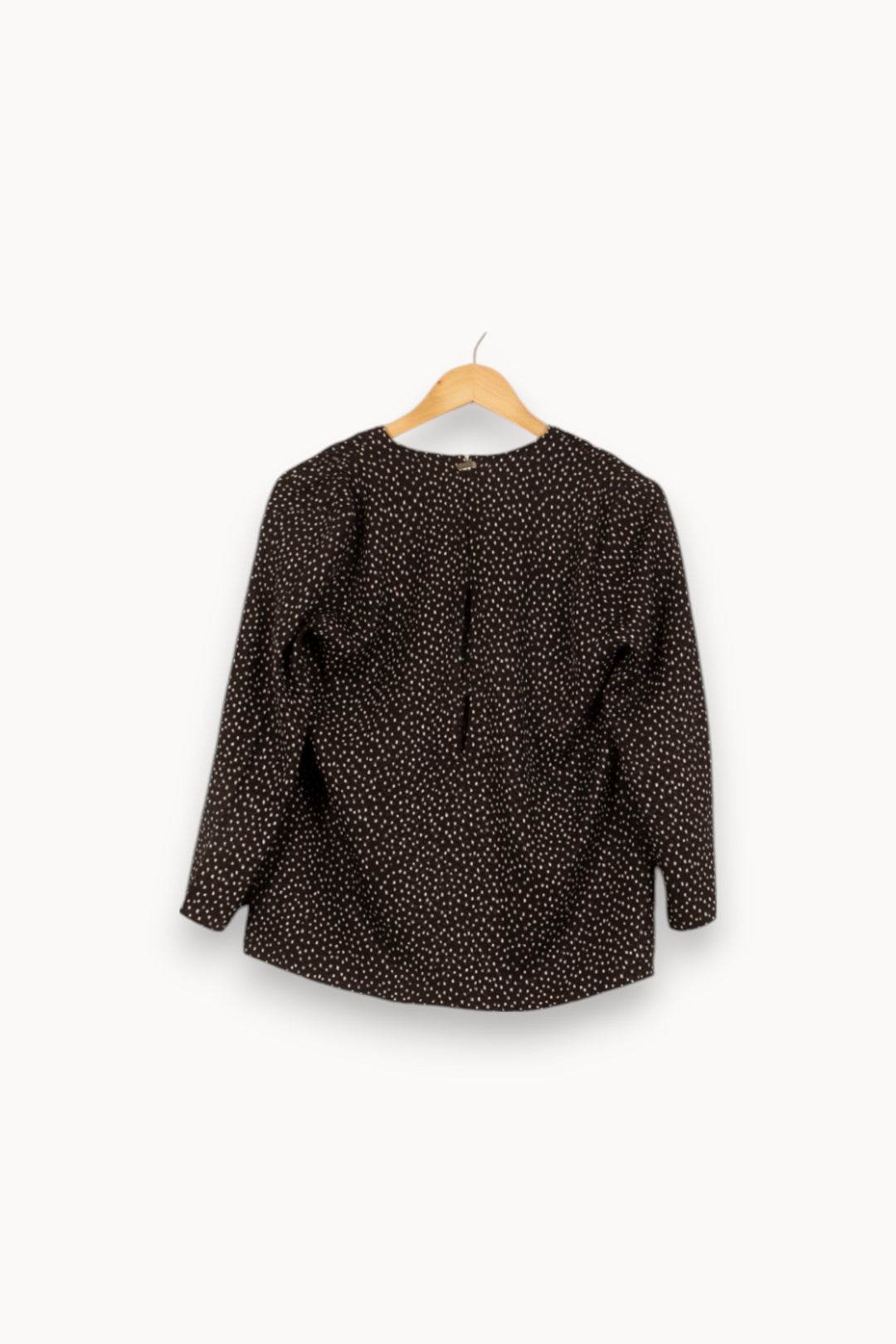 Blouse Noire à Pois Blancs - Taille L/40 de la marque Sandro | PLY0852 - Vendu par Paradigme - Image 4