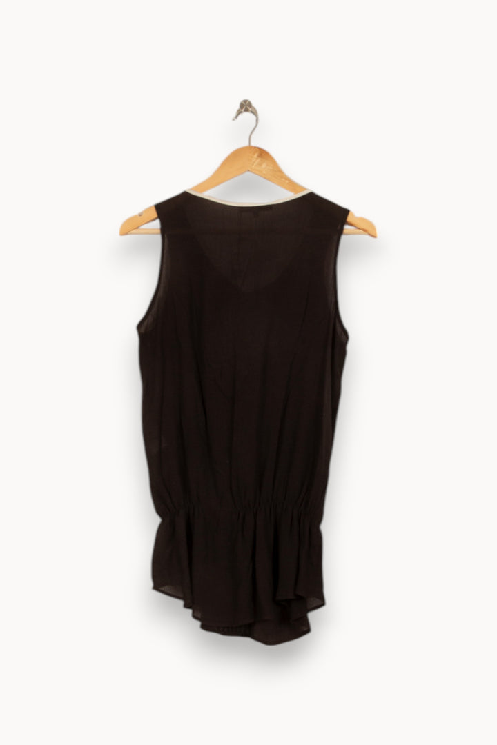 Blouse Noire et Blanche - Taille L/40 de la marque Sandro | PLY0858 - Vendu par Paradigme - Image 4