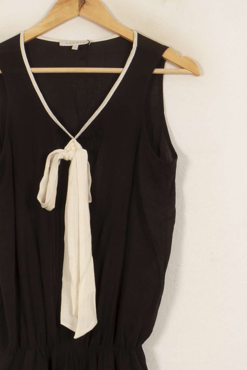 Blouse Noire et Blanche - Taille L/40 de la marque Sandro | PLY0858 - Vendu par Paradigme - Image 3