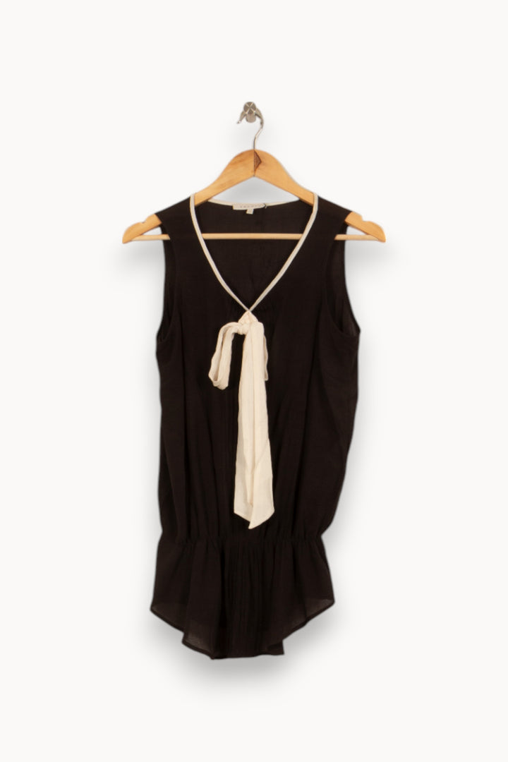 Blouse Noire et Blanche - Taille L/40 de la marque Sandro | PLY0858 - Vendu par Paradigme - Image 2