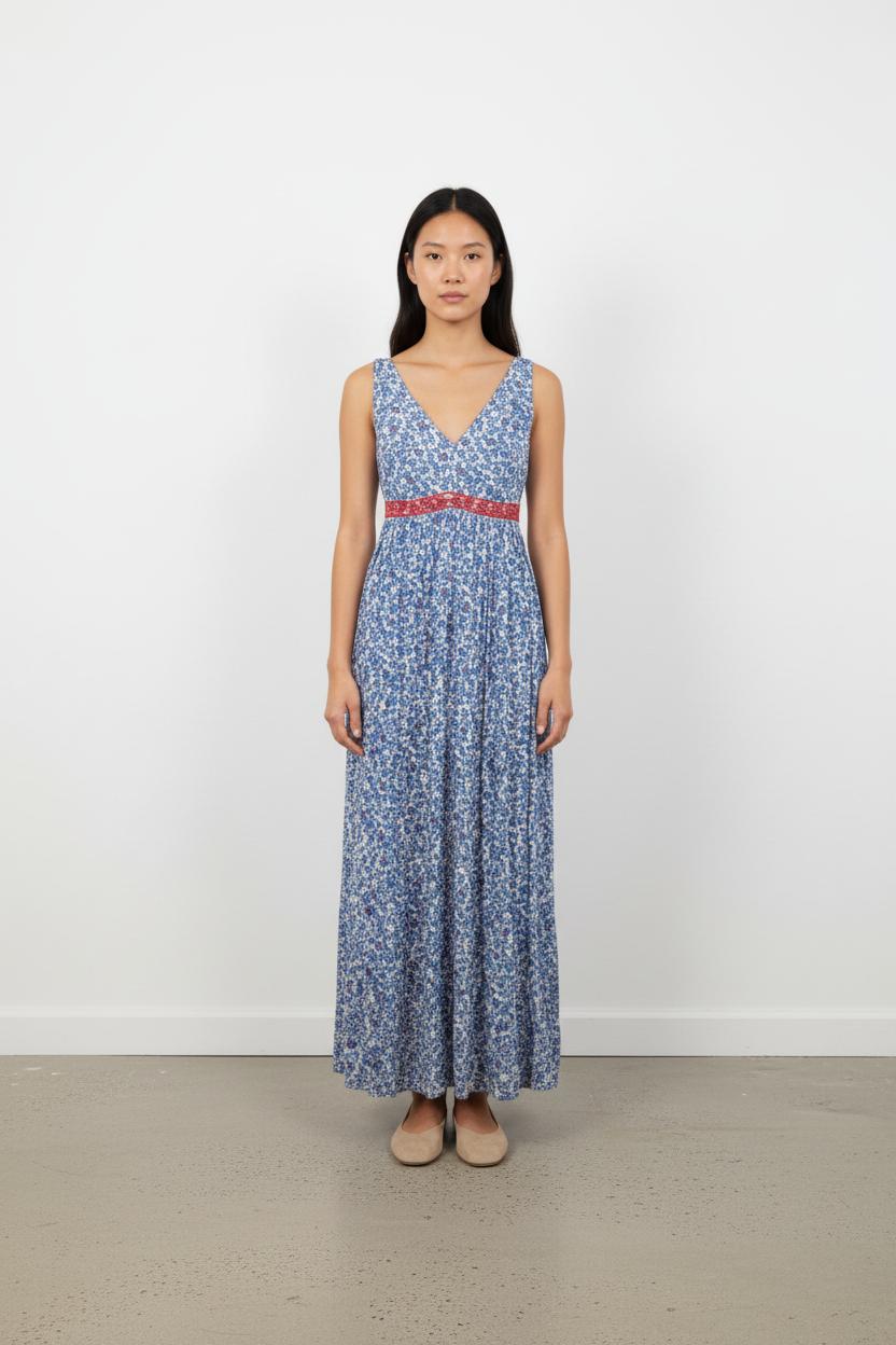 Robe Longue Bleue et Rouge - Taille M/38