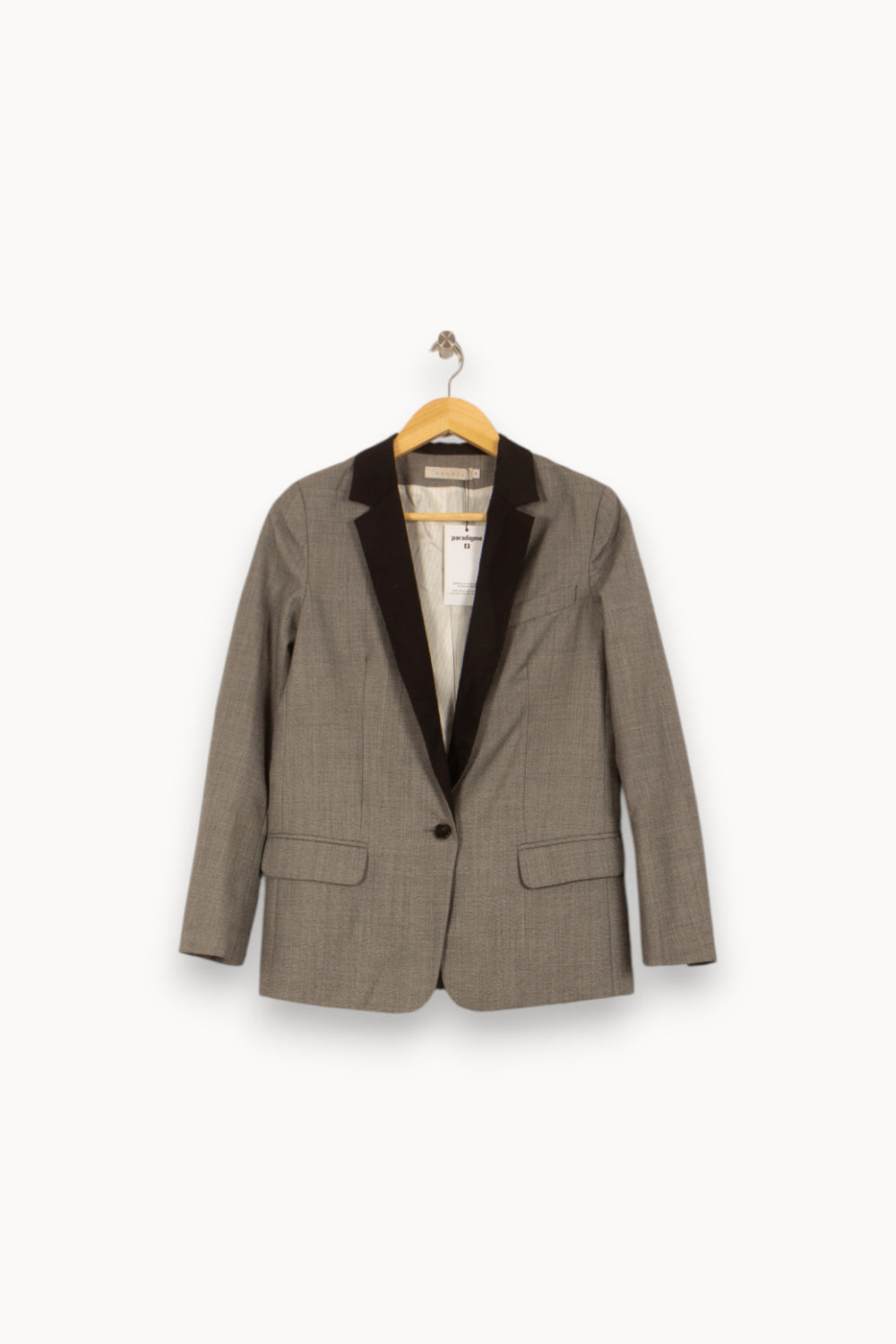 Blazer Gris et Noir - Taille M/38 de la marque Sandro | PLY0863 - Vendu par Paradigme - Image 2