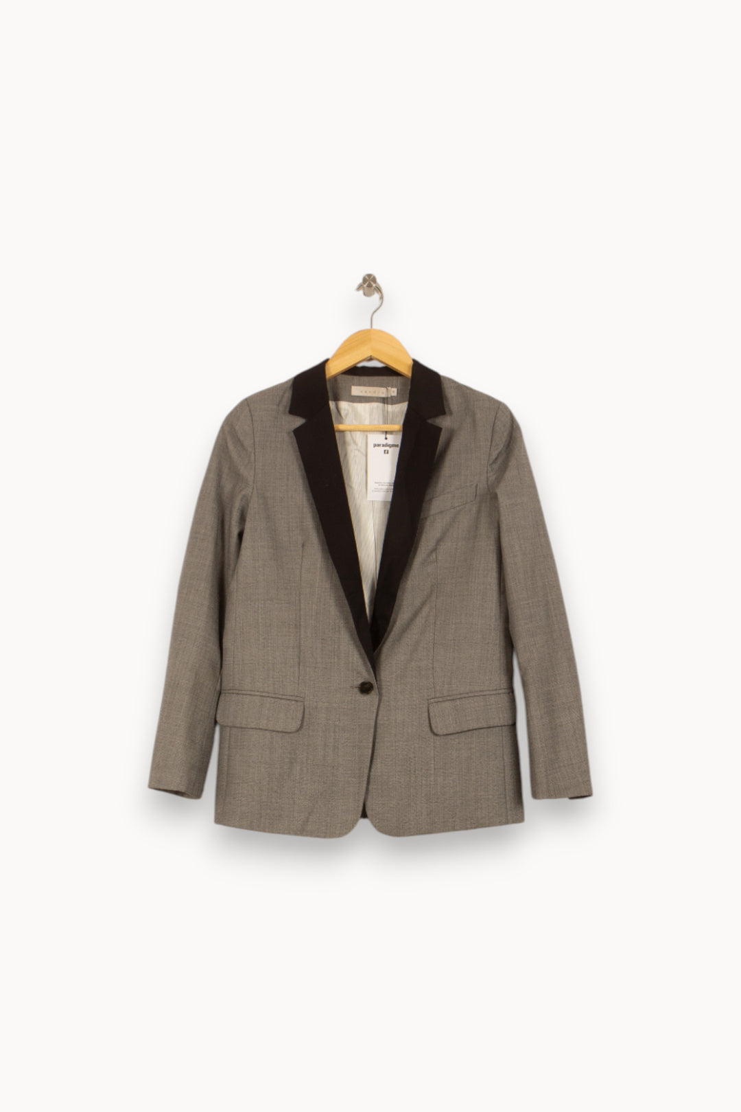 Blazer Gris et Noir - Taille M/38 de la marque Sandro | PLY0863 - Vendu par Paradigme - Image 2