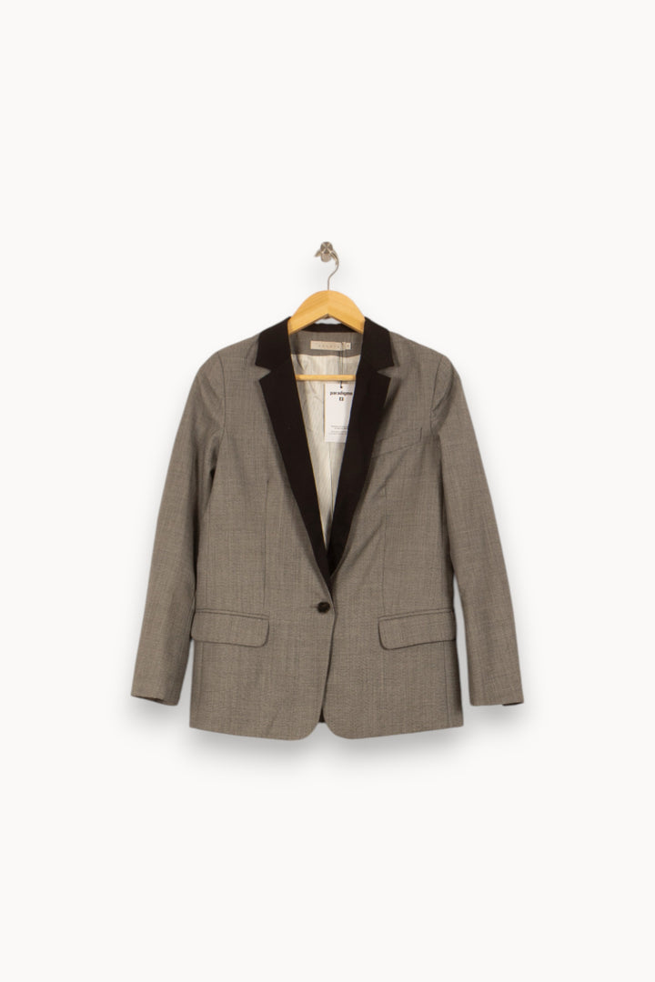 Blazer Gris et Noir - Taille M/38 de la marque Sandro | PLY0863 - Vendu par Paradigme - Image 2