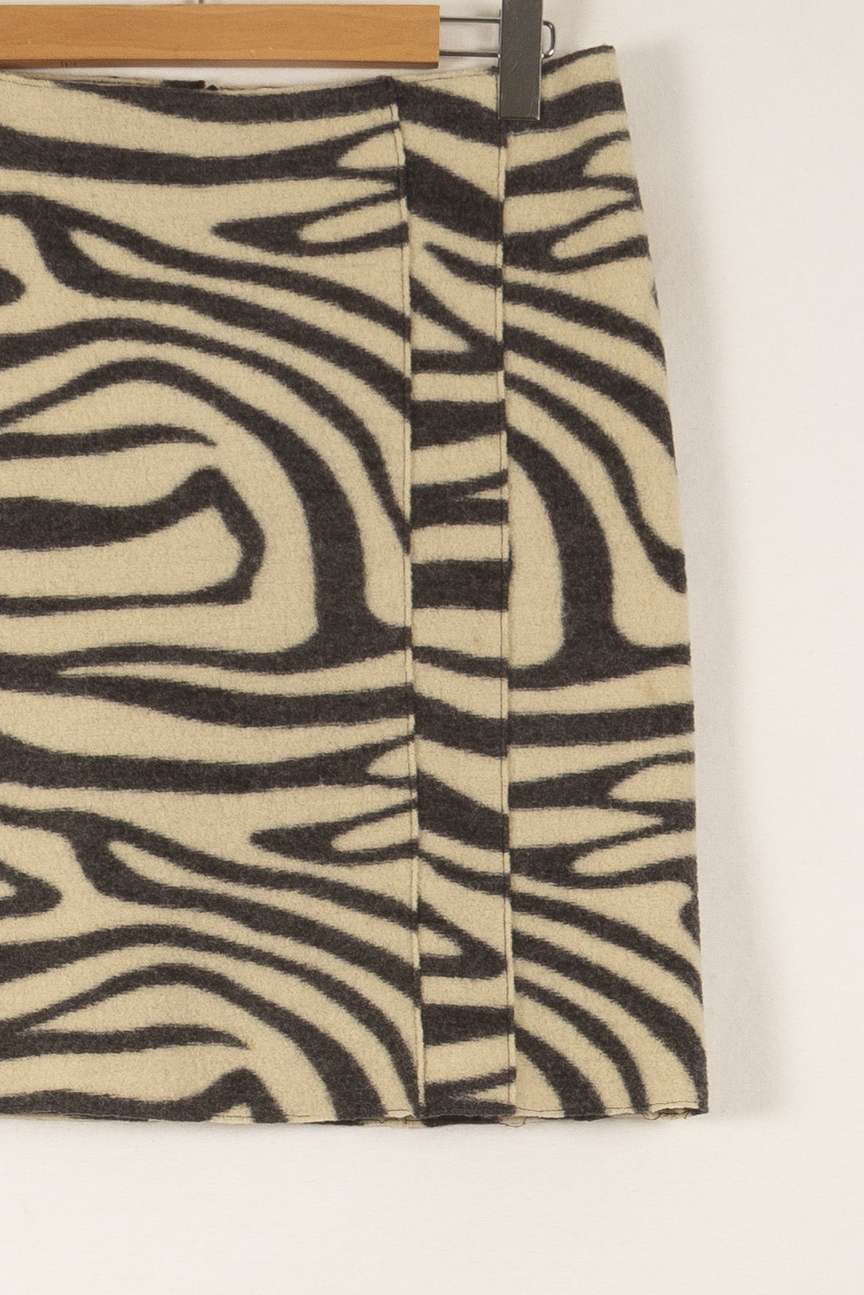 Jupe Courte Beige et Noire - Taille L/40 de la marque ZAPA | PLY0872 - Vendu par Paradigme - Image 3