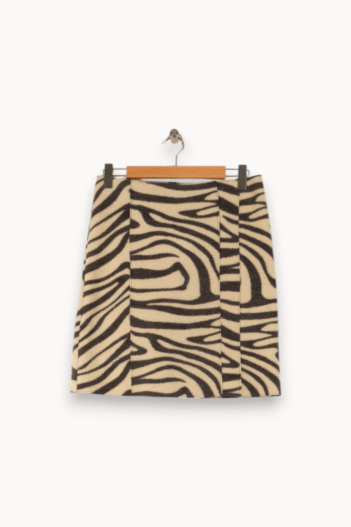 Jupe Courte Beige et Noire - Taille L/40 de la marque ZAPA | PLY0872 - Vendu par Paradigme - Image 2