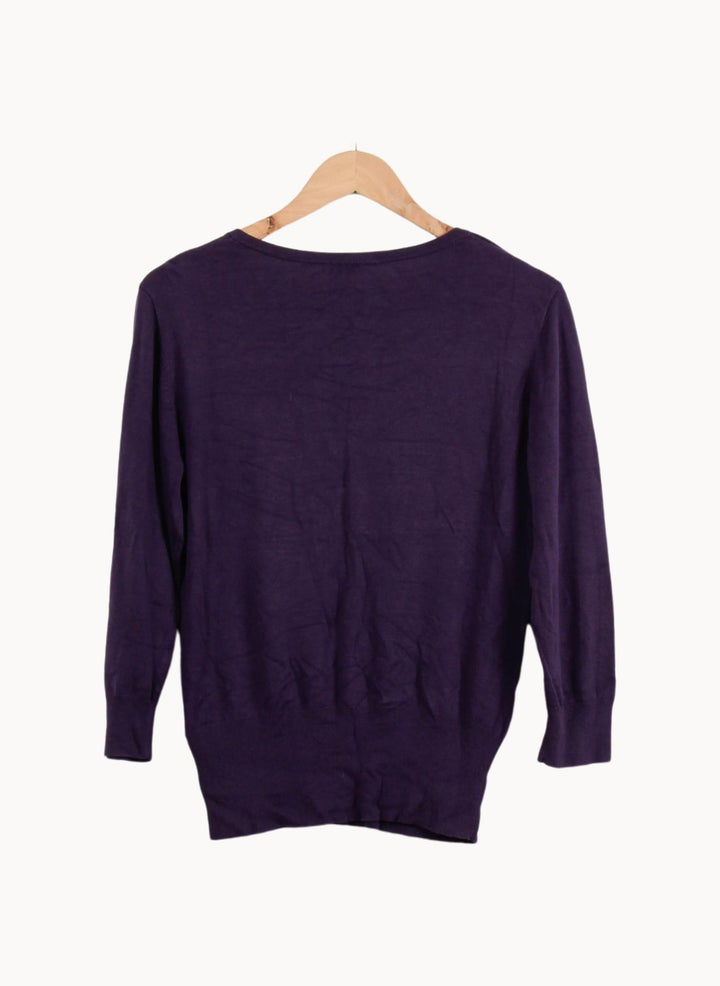 Cardigan Violet - Taille XL/42 de la marque Caroll | PLY0888 - Vendu par Paradigme - Image 4