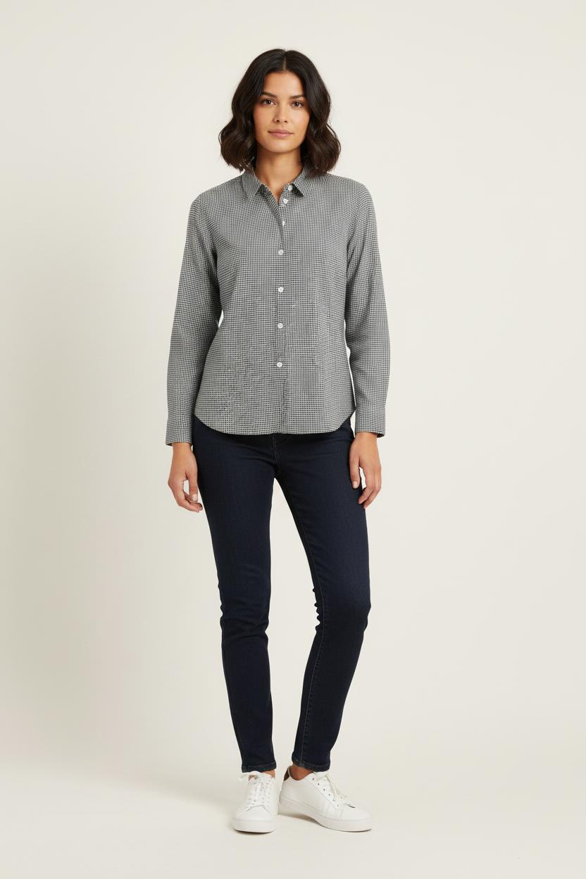 Chemise Carreaux Noirs et Blancs - Taille XL/42 de la marque Agnès b. | PLY0902 - Vendu par Paradigme - Image 1