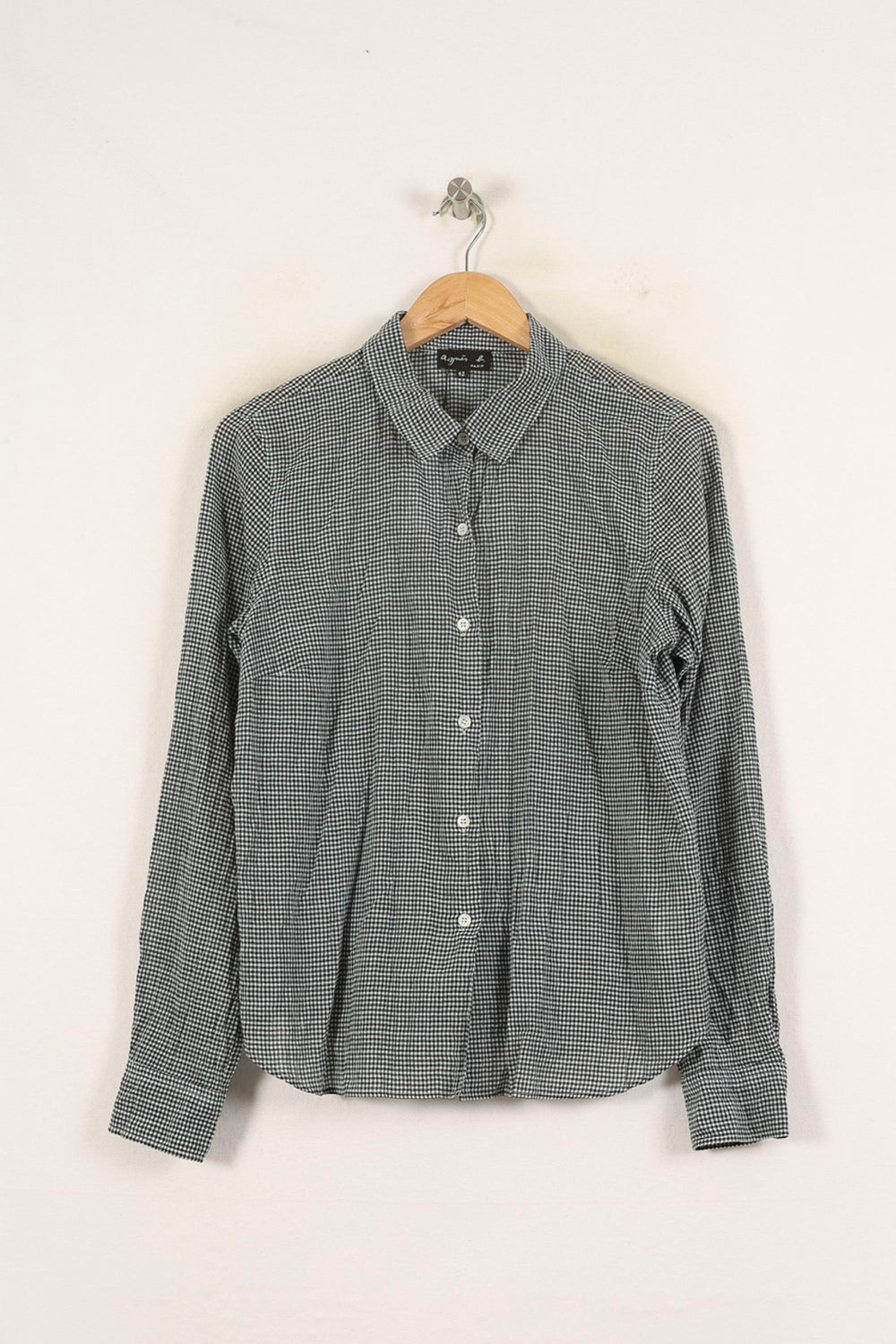 Chemise Carreaux Noirs et Blancs - Taille XL/42 de la marque Agnès b. | PLY0902 - Vendu par Paradigme - Image 2